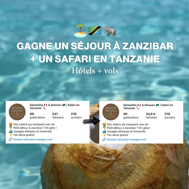 Jeu Concours Zanzibar Instagram